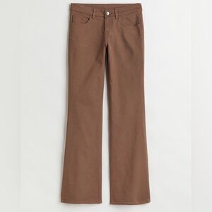 H&M DIVIDED BROWN FLARE TWILL PANTS